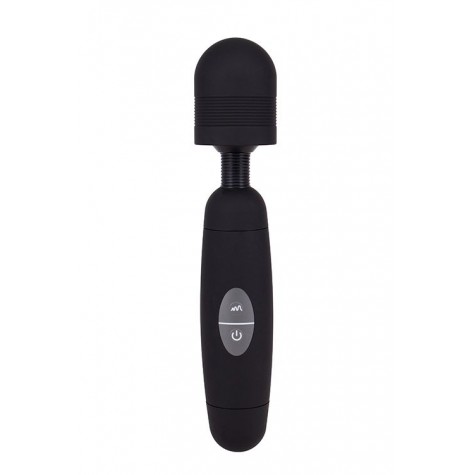 Черный жезловый вибратор POWER TIP MASSAGE WAND - 24 см.