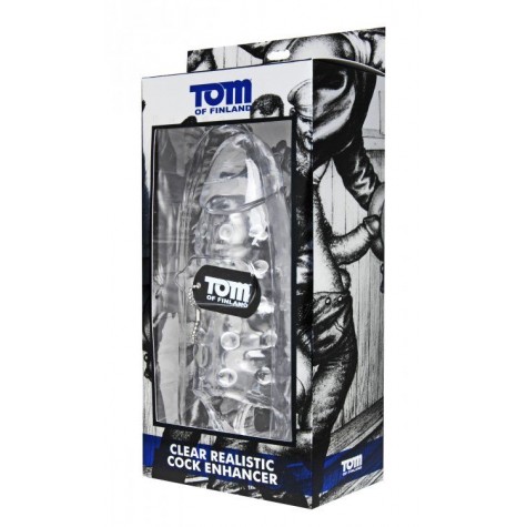 Насадка на член с кольцом для мошонки Tom of Finland Clear Realistic Cock Enhancer - 24 см.